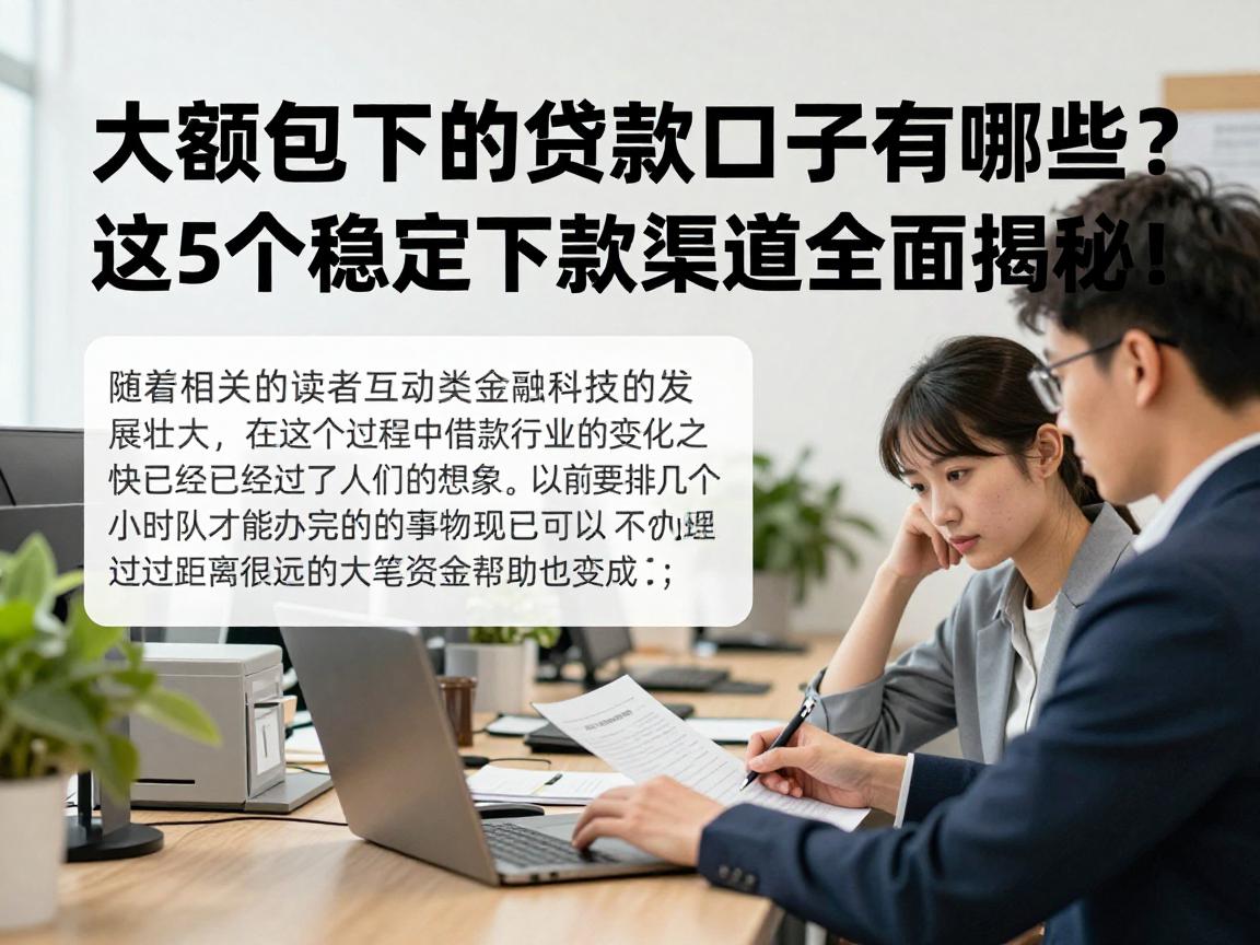 大额包下的贷款口子有哪些？这5个稳定下款渠道全面揭秘！
