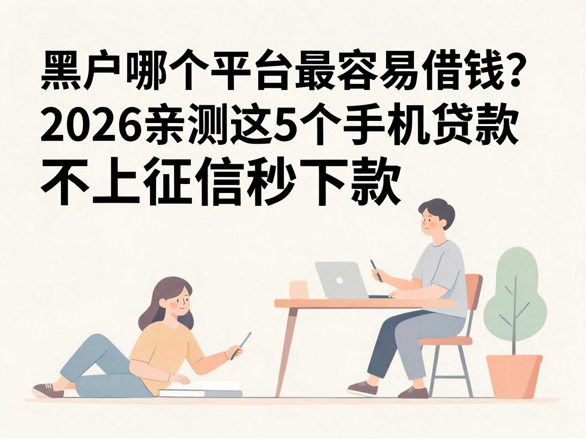 黑户哪个平台最容易借钱？2026亲测这5个手机贷款不上征信秒下款