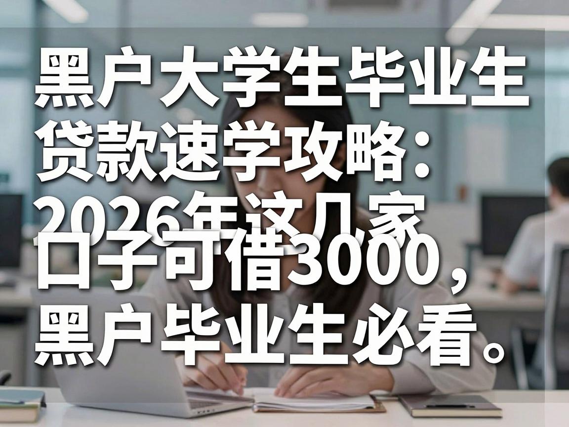 黑户大学生毕业生贷款速学攻略:2026年这几家口子可借3000,黑户毕业生必看