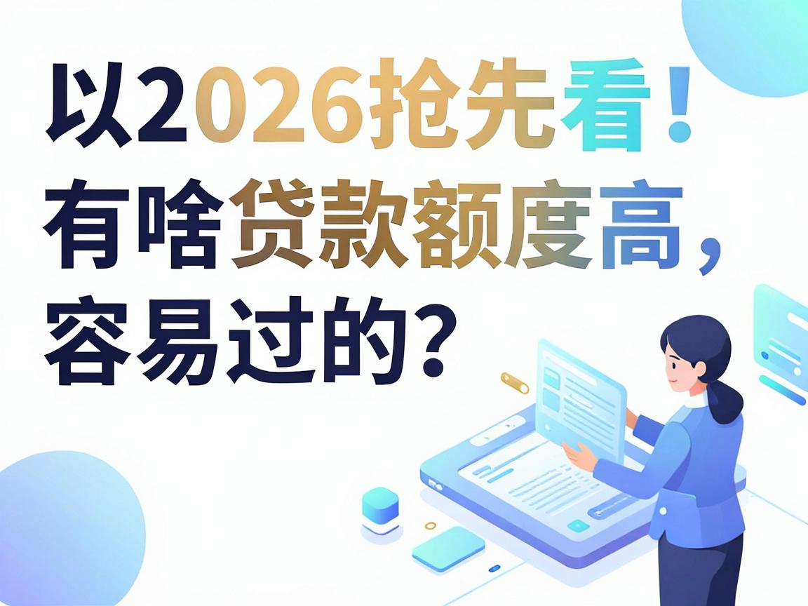 2026抢先看!有啥贷款额度高容易过的?这5个借款软件额度高容易过