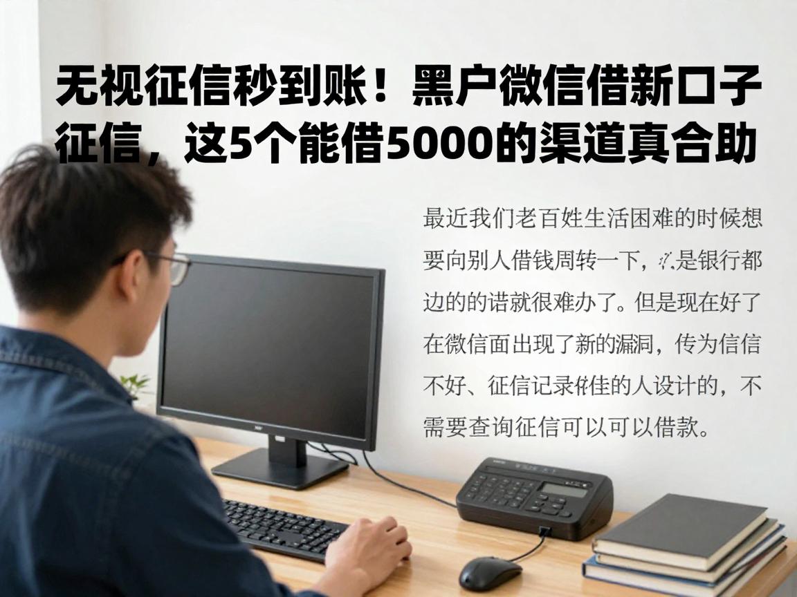 无视征信秒到账！黑户微信借钱新口子不查征信，这5个能借5000的渠道真给力