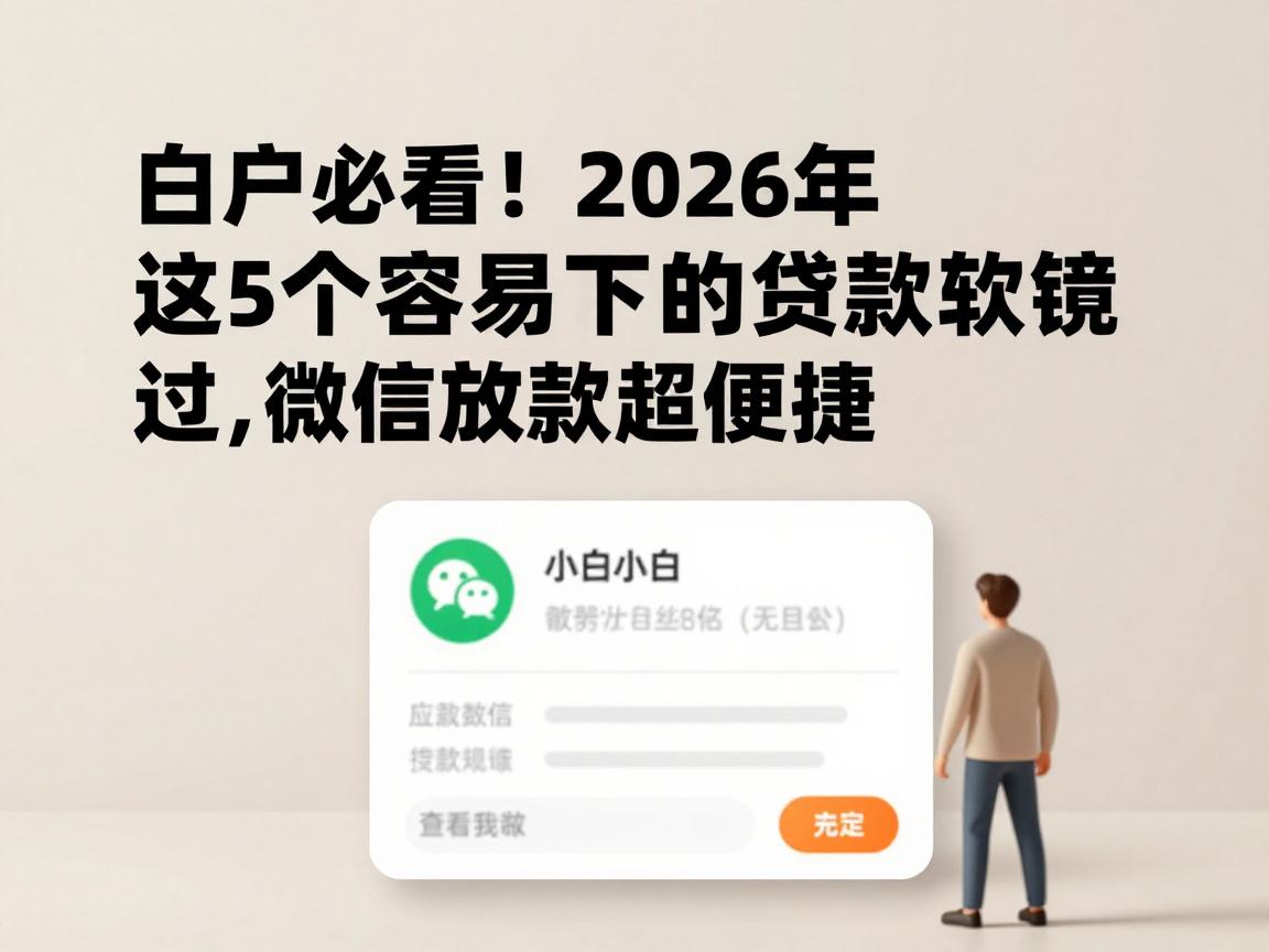 白户必看!2026年这5个容易下款的贷款软件千万别错过,微信放款超便捷