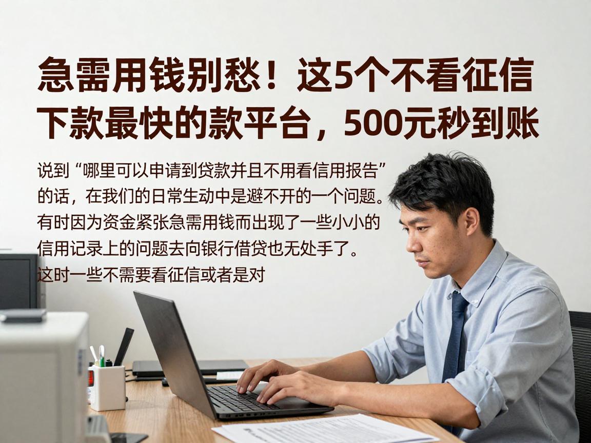 急需用钱别愁!这5个不看征信下款最快的借款平台,500元秒到账