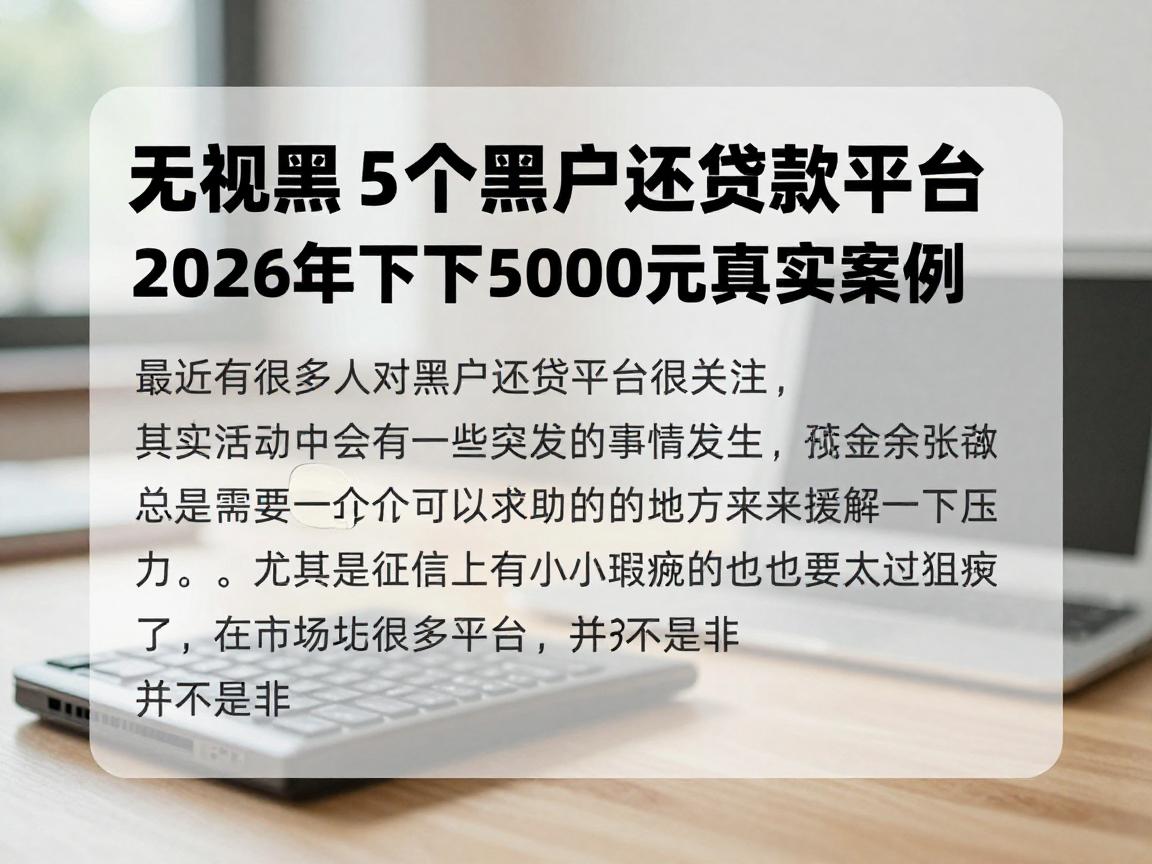 无视黑白户！实测这5个黑户还贷款平台2026年下款5000元真实案例