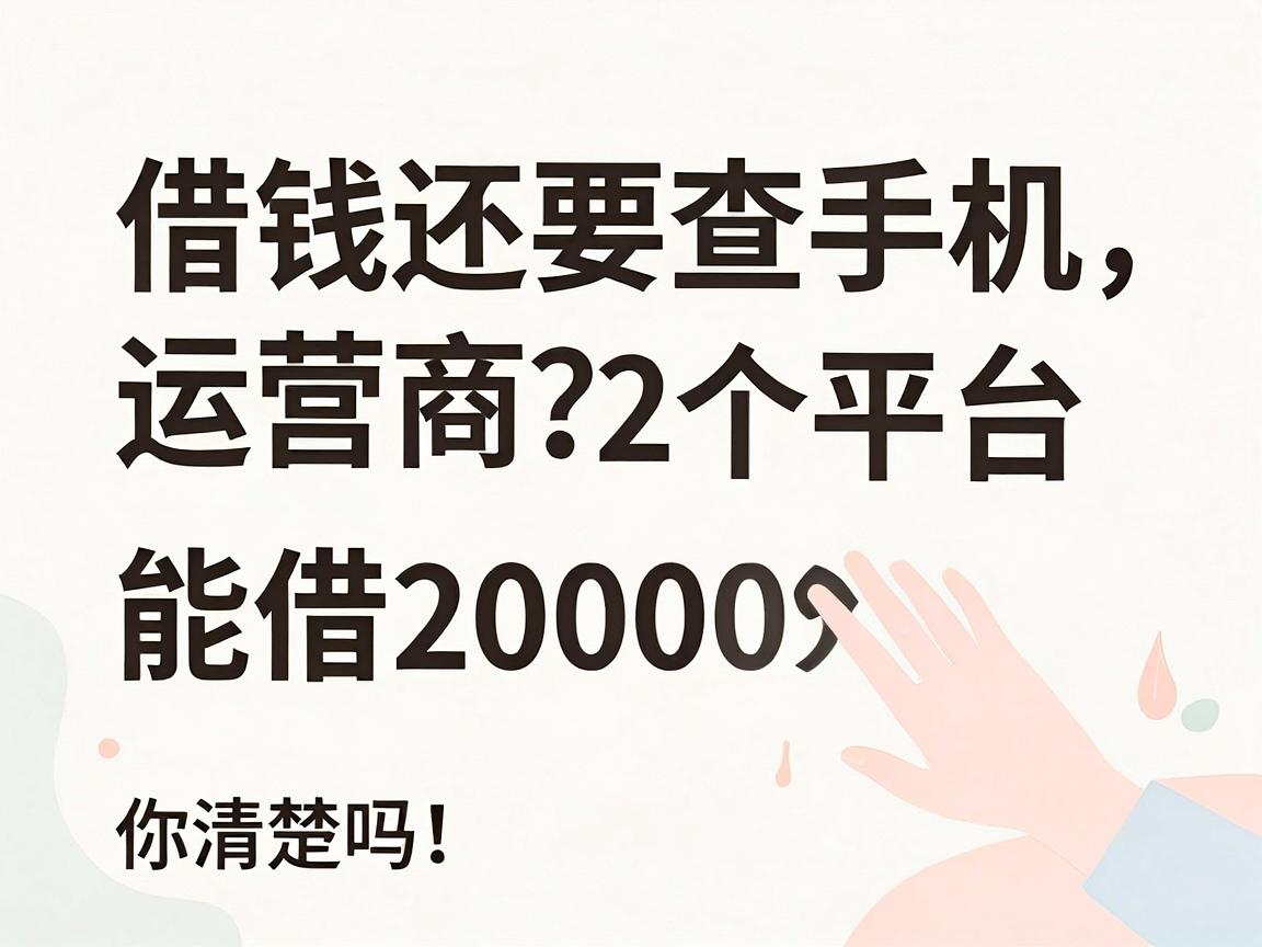借钱还要查手机运营商?2026这5个平台能借20000,你清楚吗!