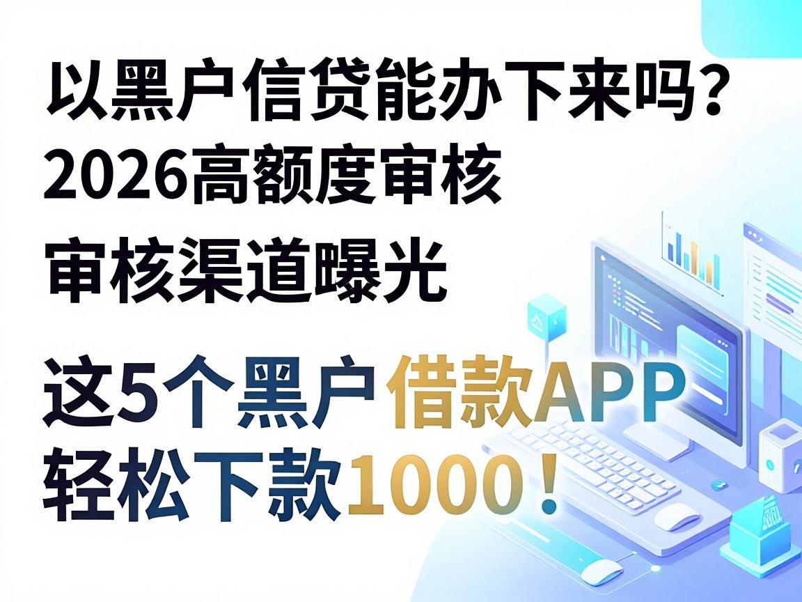 黑户信贷能办下来吗？2026高额度审核渠道曝光，这5个黑户借款APP轻松下款1000！