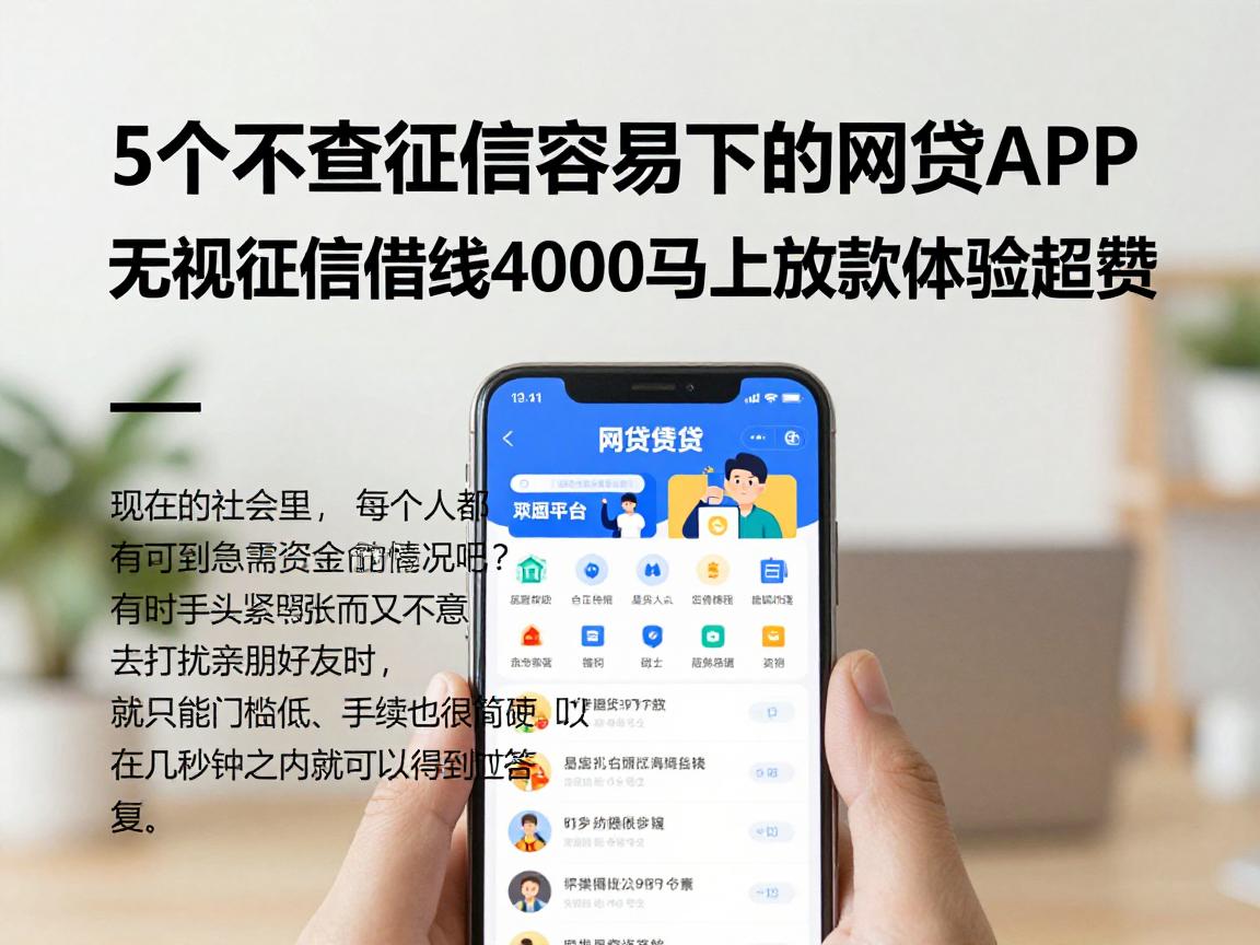 5个不查征信容易下的网贷APP,无视征信借钱4000马上放款体验超赞