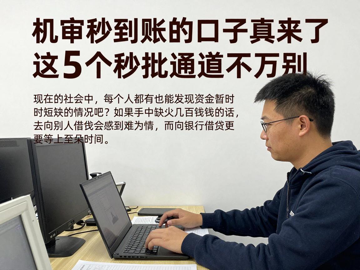 机审秒到账的口子真来了！这5个秒批通道千万别