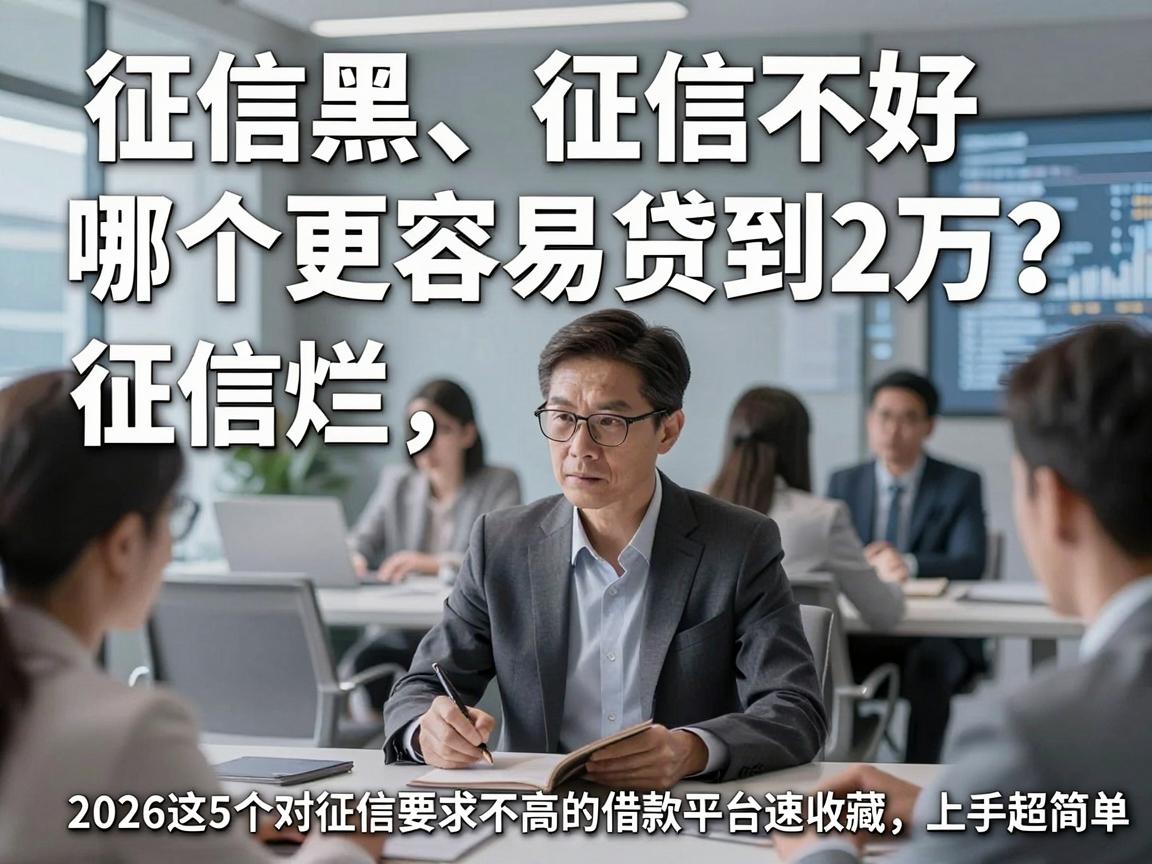 征信黑、征信不好、征信烂,哪个更容易贷到2万?2026这5个对征信要求不高的借款平台速收藏,上手超简单