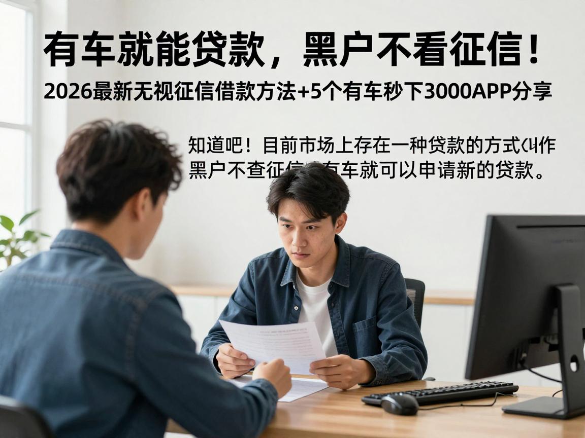 有车就能贷款,黑户不看征信!2026最新无视征信借款方法+5个有车秒下3000APP分享