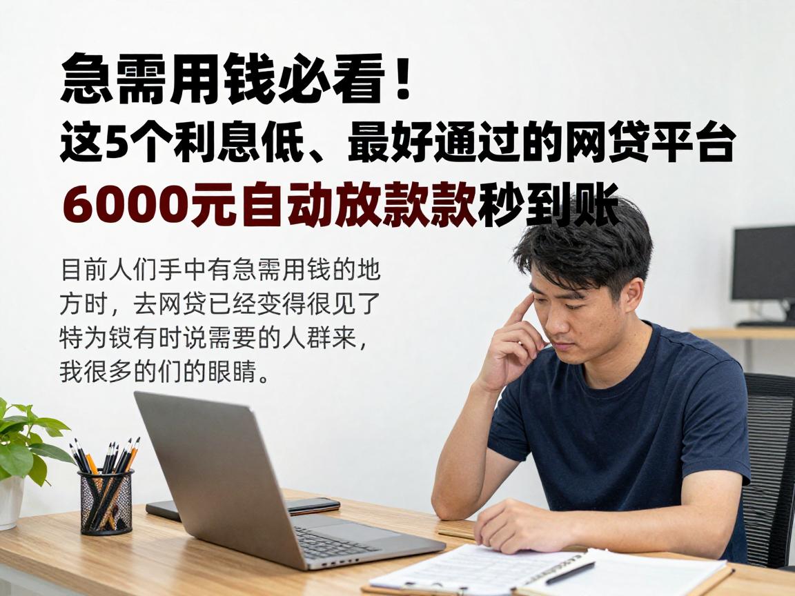 急需用钱必看！这5个利息低、最好通过的网贷平台，6000元自动放款秒到账