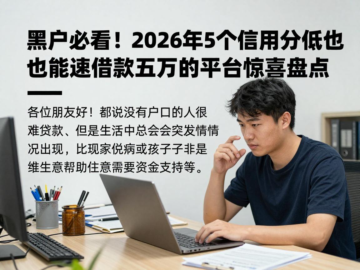 黑户必看!2026年5个信用分低也能快速借款五万的平台惊喜盘点
