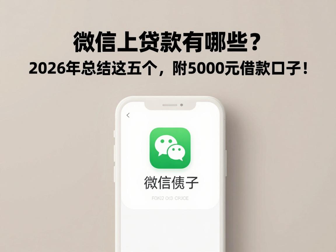 微信小额贷款有哪些?2026年总结这五个,附5000元借款口子!