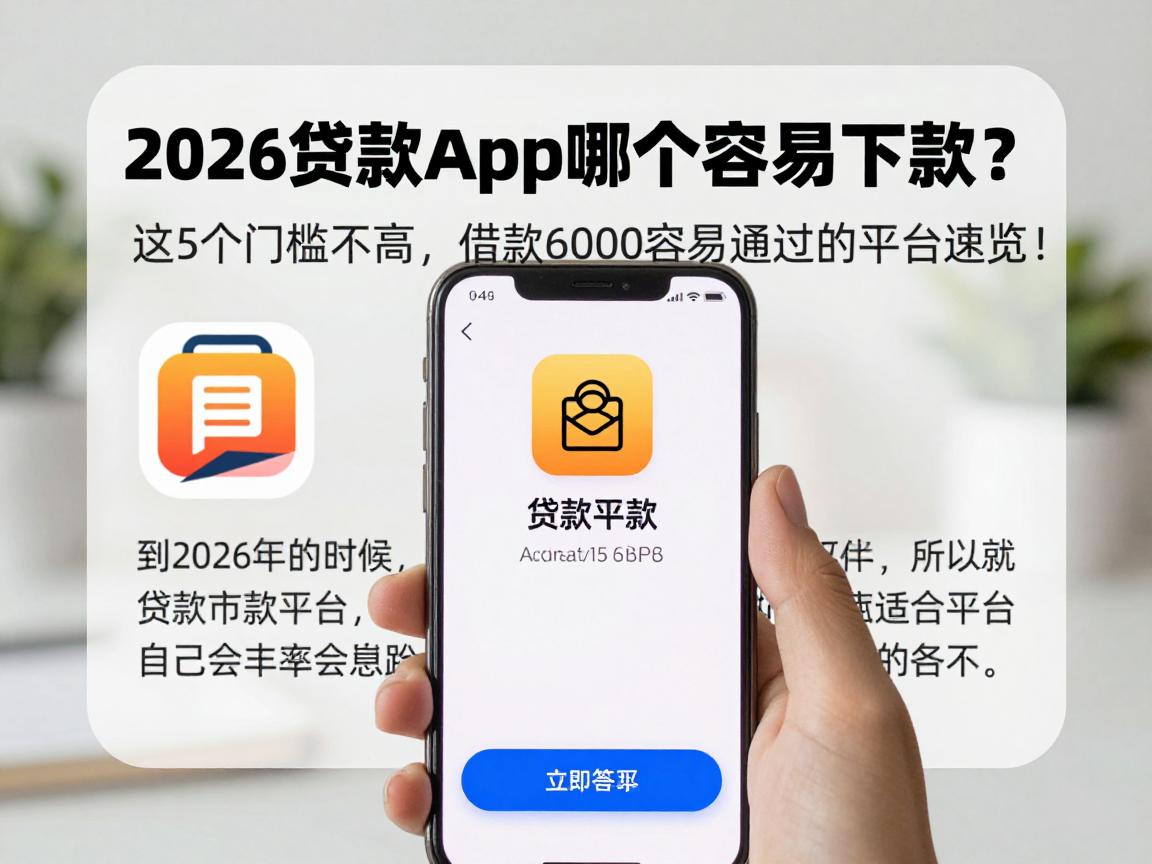 2026贷款app哪个容易下款？这5个门槛不高，借款6000容易通过的平台速览！