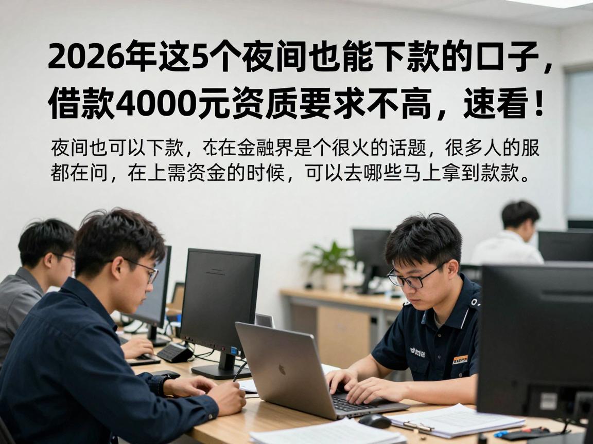 2026年这5个夜间也能下款的口子，借款4000元资质要求不高，速看！