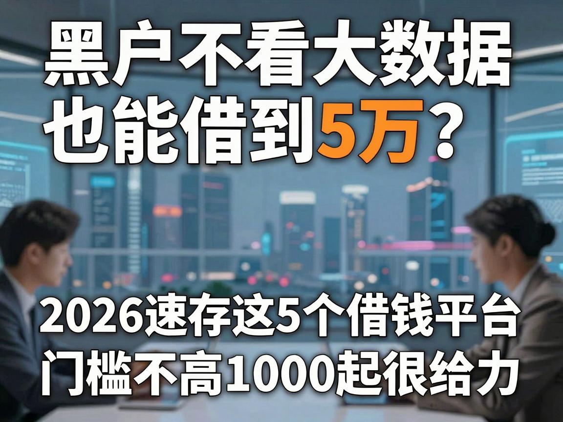 黑户不看大数据也能借到5万？2026速存这5个借钱平台，门槛不高1000起很给力
