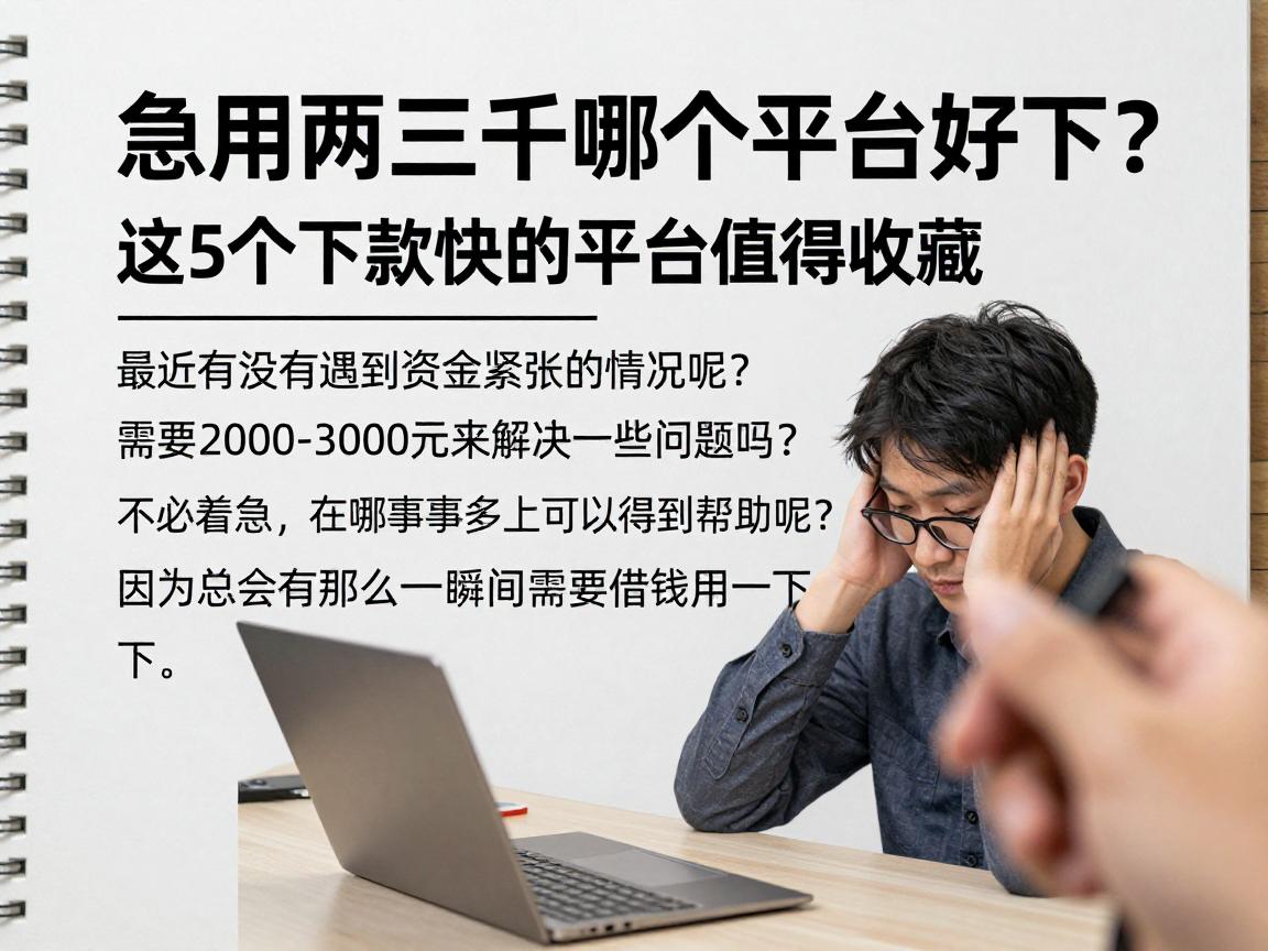 急用两三千哪个平台好下？这5个下款快的平台值得收藏，亲测靠谱！