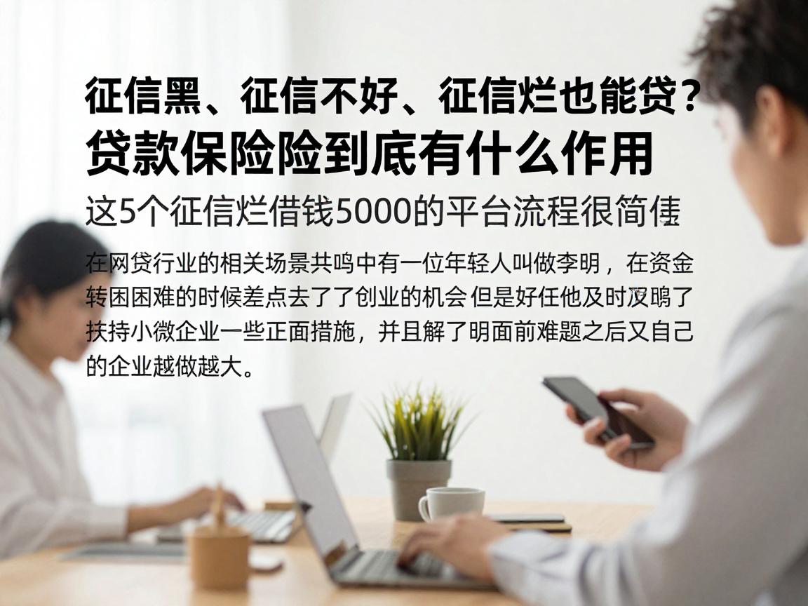征信黑、征信不好、征信烂也能贷？贷款保险到底有什么作用，这5个征信烂借钱5000的平台流程很简便