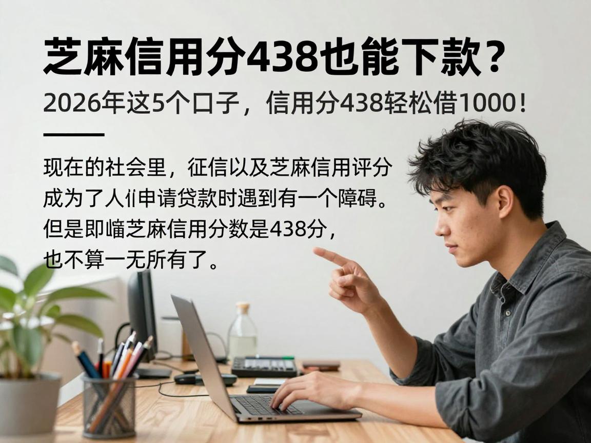 芝麻信用分438也能下款？2026年这5个口子，信用分438轻松借1000！
