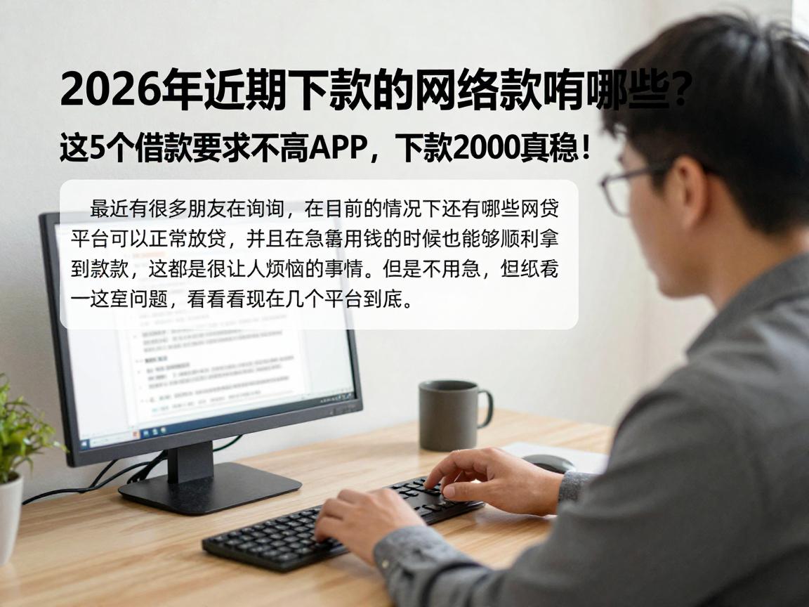 2026年近期下款的网络贷款有哪些？这5个借款要求不高的APP，下款2000真稳！