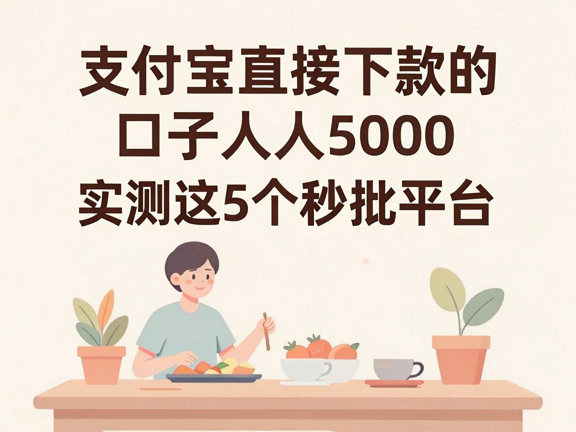 支付宝直接下款的口子人人5000，实测这5个秒批平台，1000元借款无视查询记录快速救急！