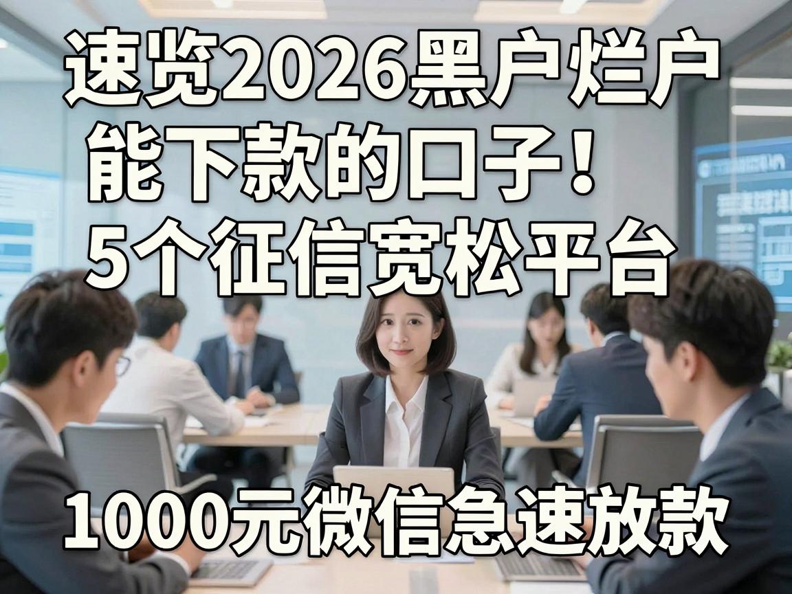速览2026黑户烂户能下款的口子！5个征信宽松平台，1000元微信急速放款