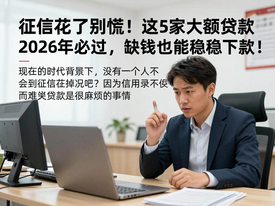 征信花了别慌！这5家大额贷款2026年必过，缺钱也能稳稳下款！