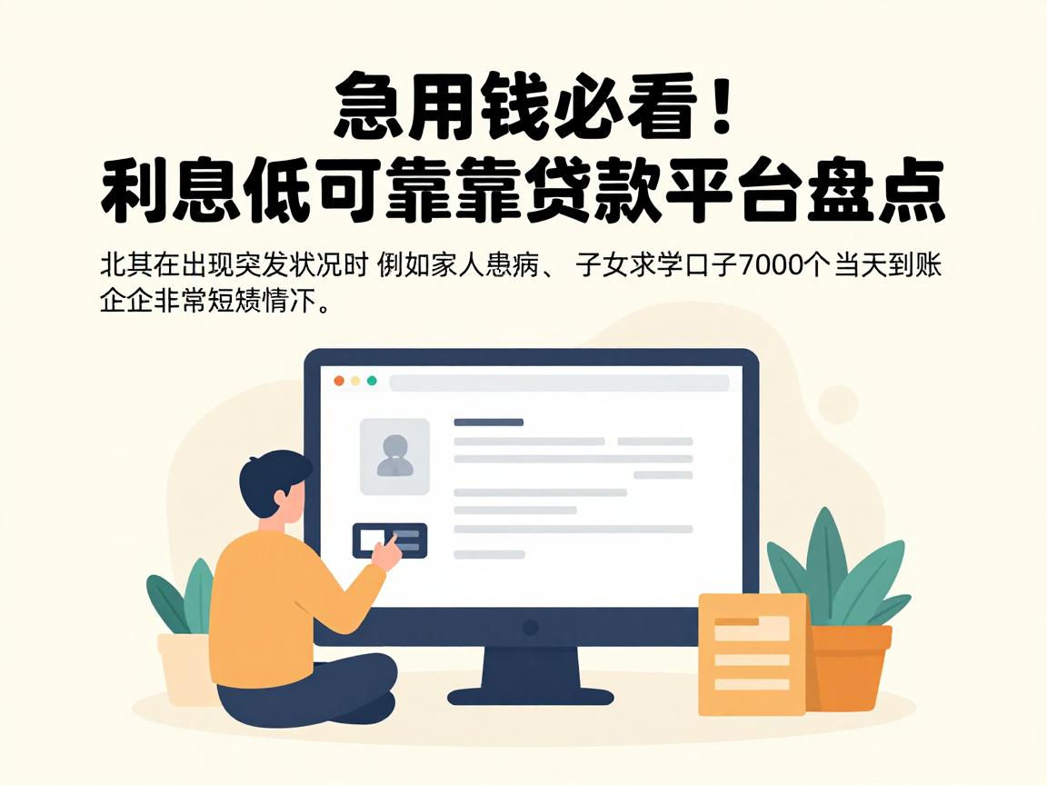急用钱必看！利息低可靠的贷款平台盘点，这5个借款口子7000当天到账