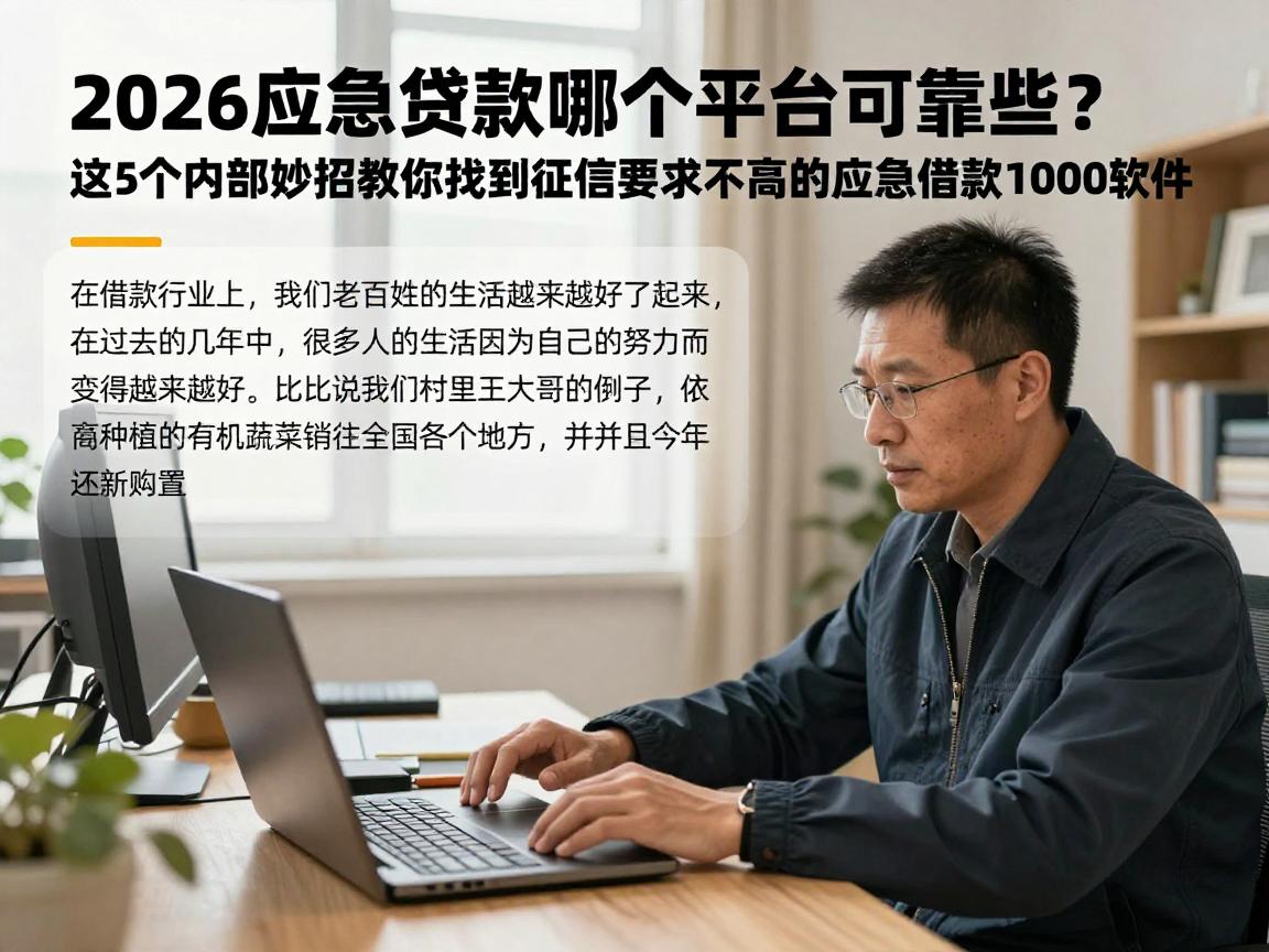 2026应急贷款哪个平台可靠些？这5个内部妙招教你找到征信要求不高的应急借款1000软件