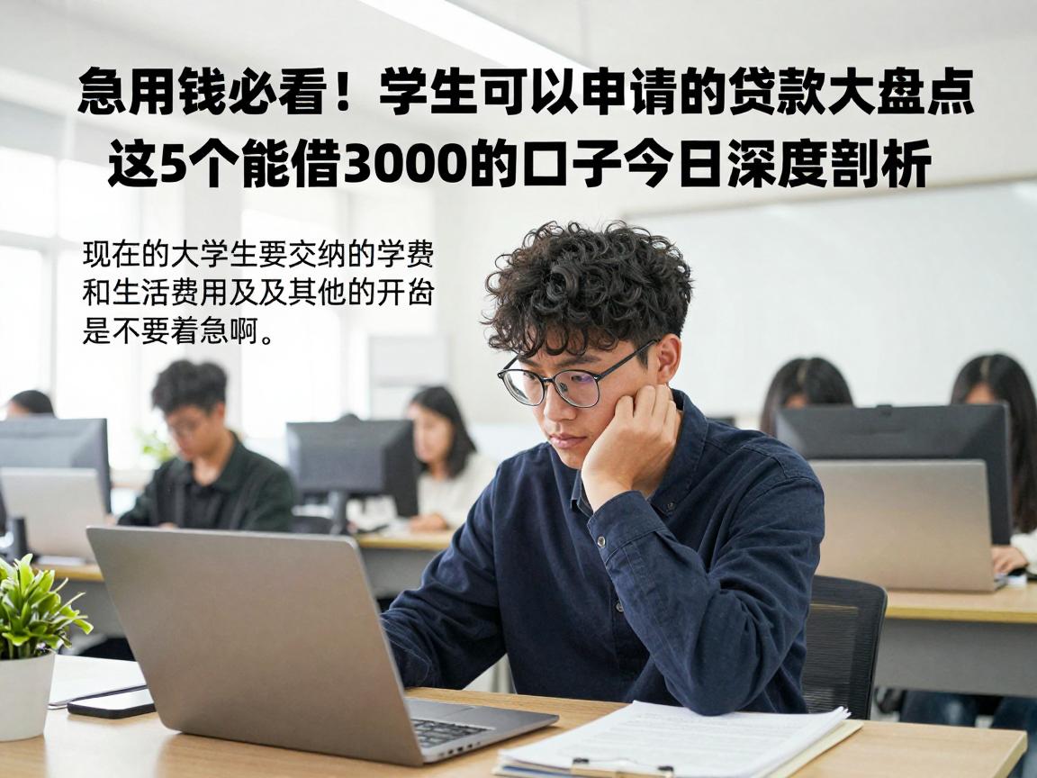 急用钱必看！学生可以申请的贷款大盘点，这5个能借3000的口子今日深度剖析