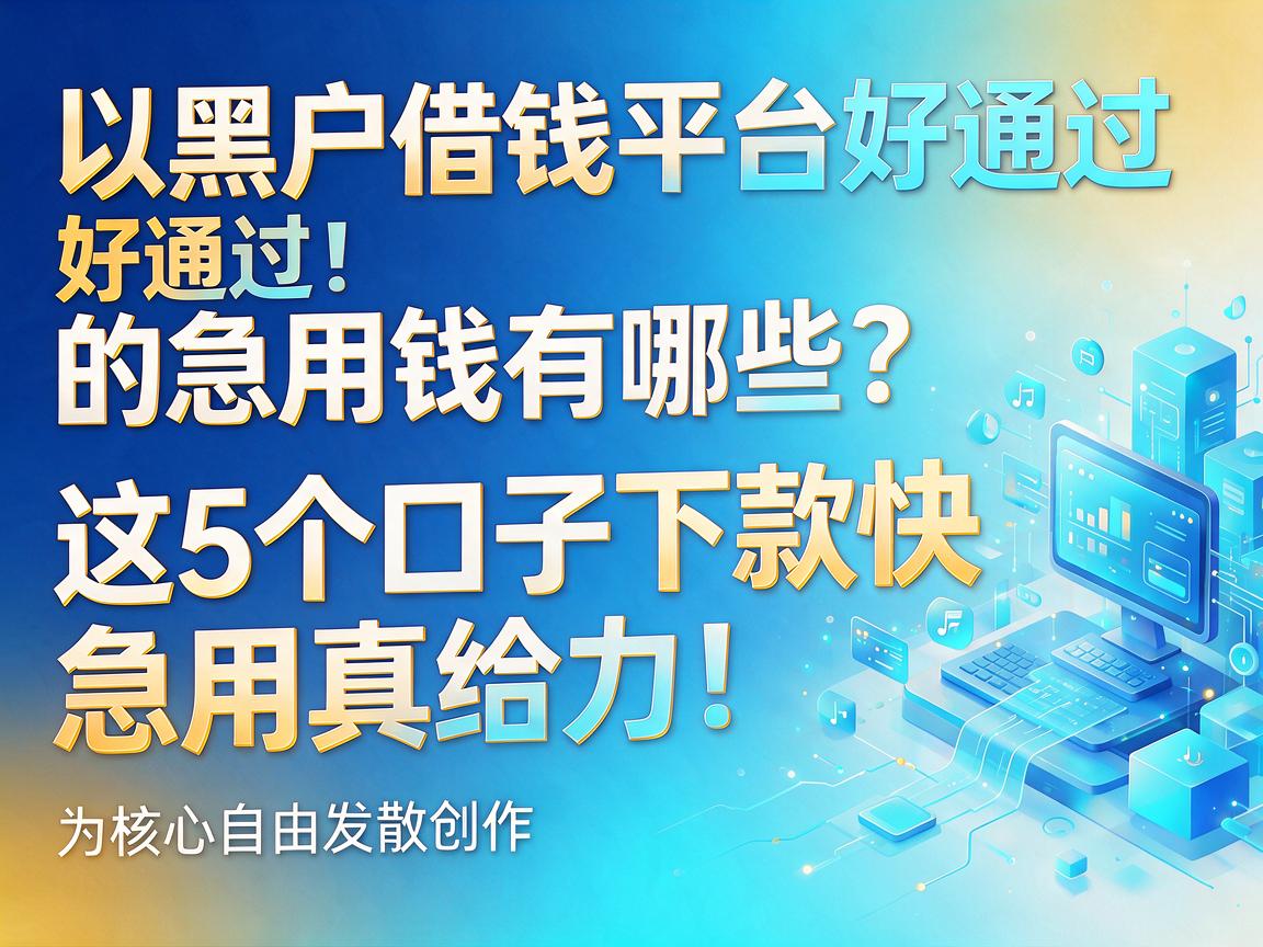 黑户借钱平台好通过的急用钱有哪些？这5个口子下款快，急用真给力！