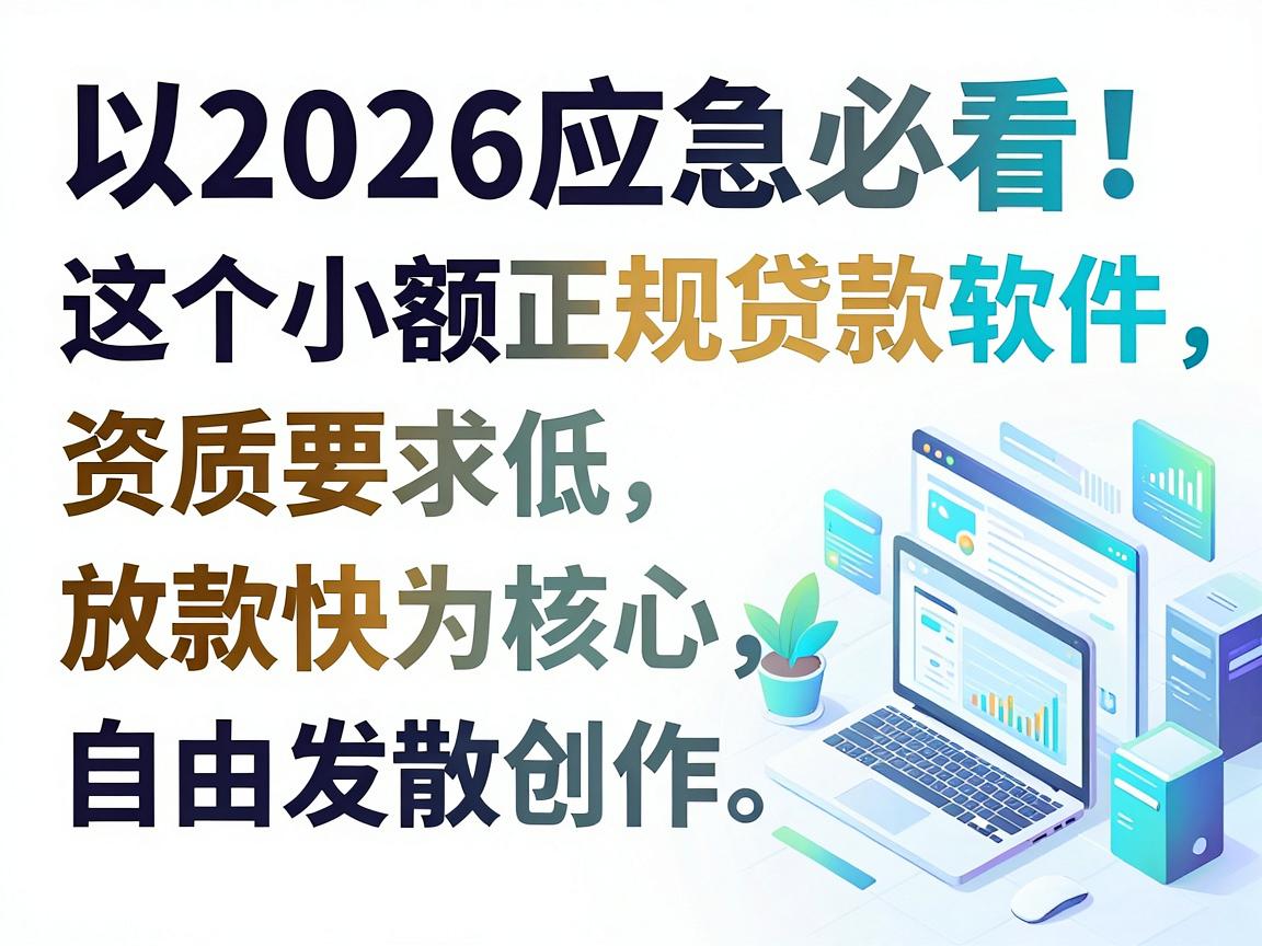 2026应急必看！这5个小额正规贷款软件，资质要求低放款快