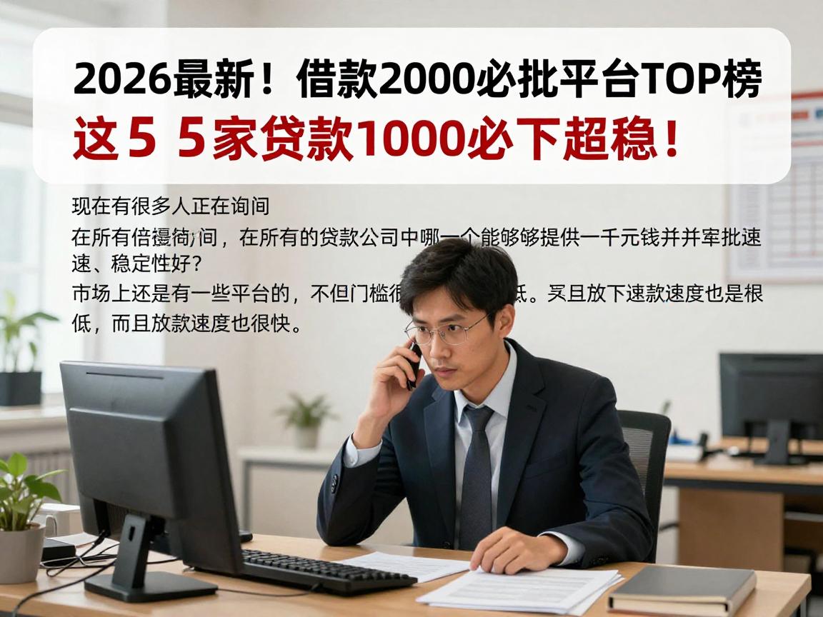 2026最新！借款2000必批平台TOP榜，这5家贷款1000必下超稳！