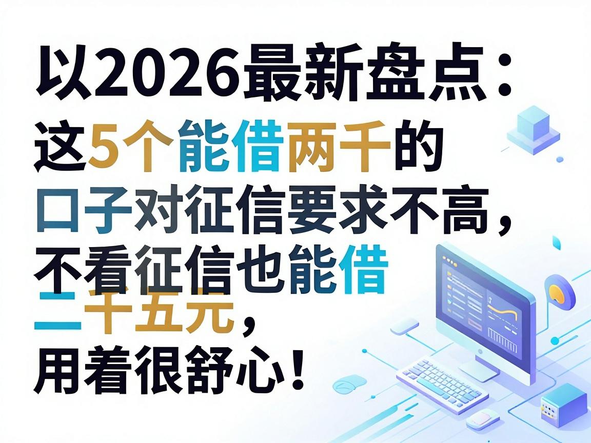 2026最新盘点：这5个能借两千的口子对征信要求不高，不看征信也能借二千五元，用着很舒心！