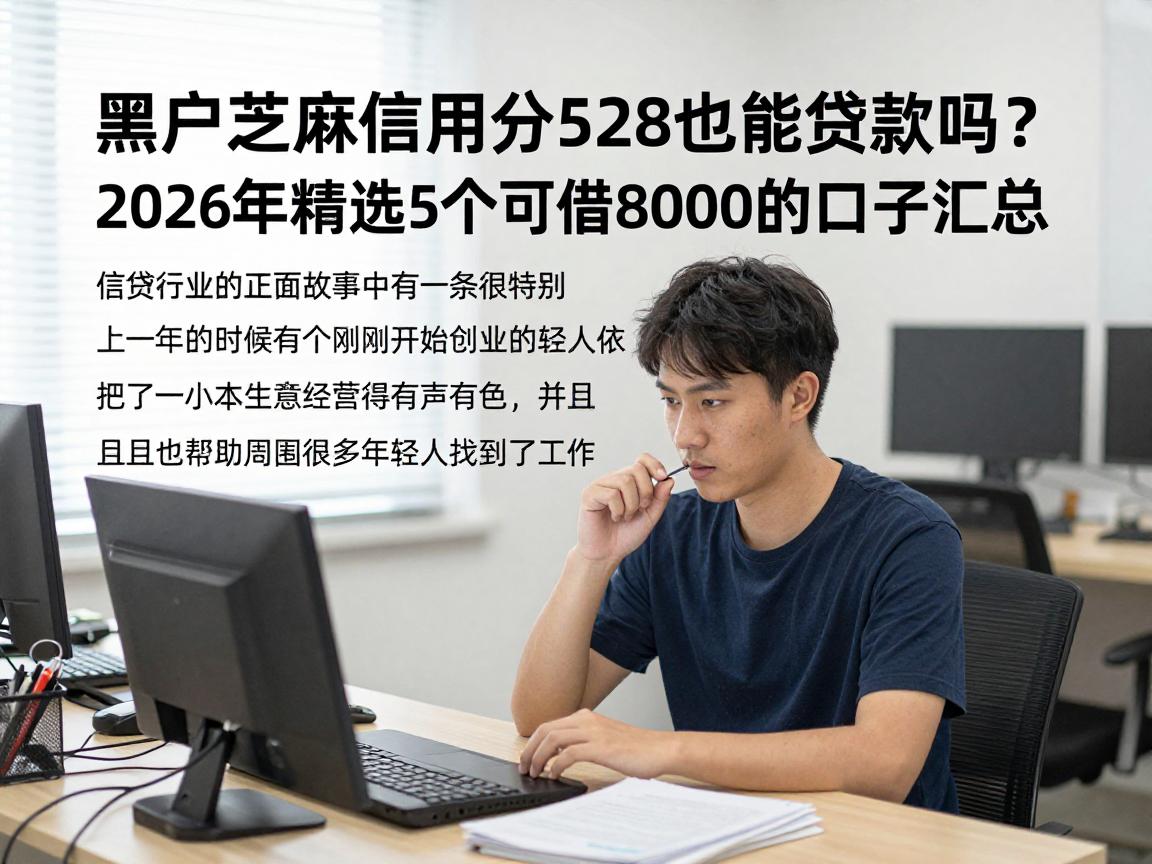 黑户芝麻信用分528也能贷款吗？2026年精选5个可借8000的口子汇总
