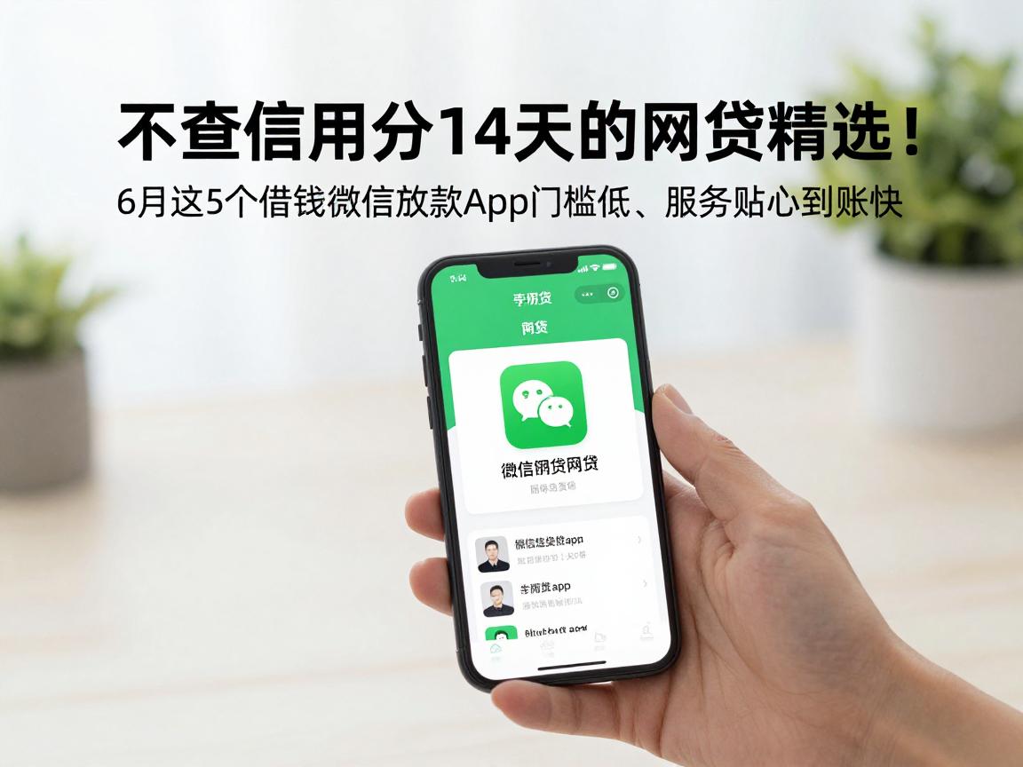不查信用分14天的网贷精选！6月这5个借钱微信放款app门槛低、服务贴心到账快