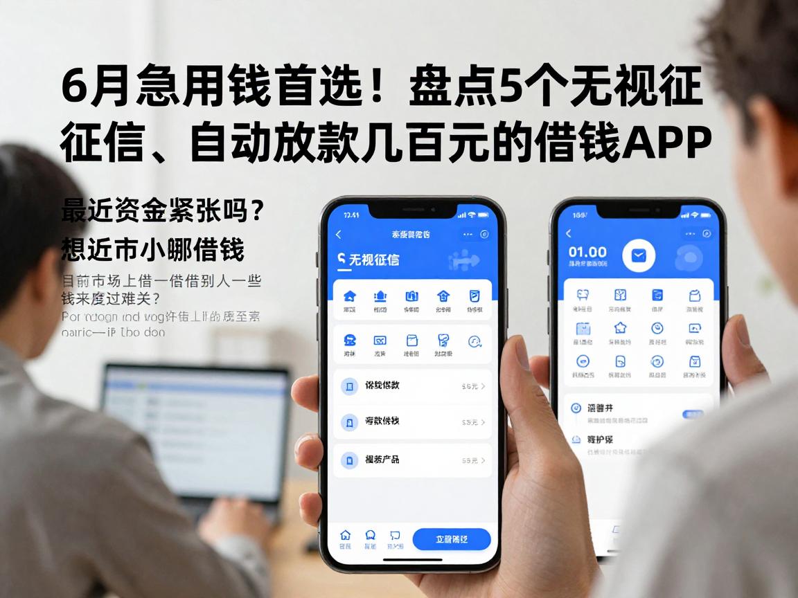 6月急用钱首选！盘点5个无视征信、自动放款几百元的借钱APP