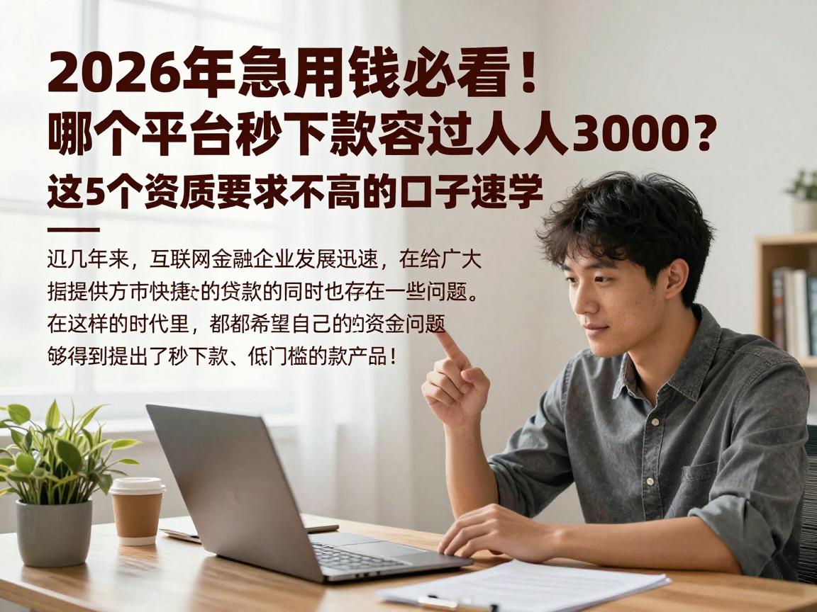 2026年急用钱必看！哪个平台秒下款容易过人人3000？这5个资质要求不高的口子速学