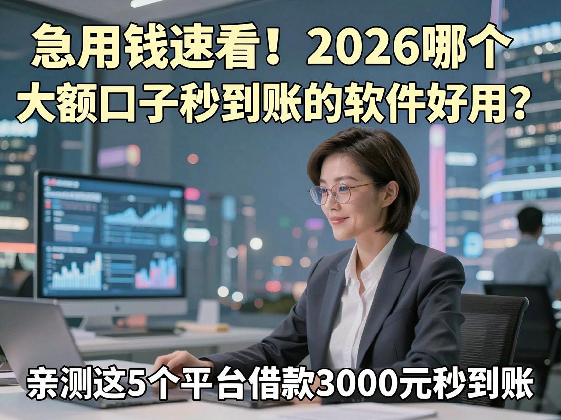 急用钱速看！2026哪个大额口子秒到账的软件好用？亲测这5个平台借款3000元秒到账