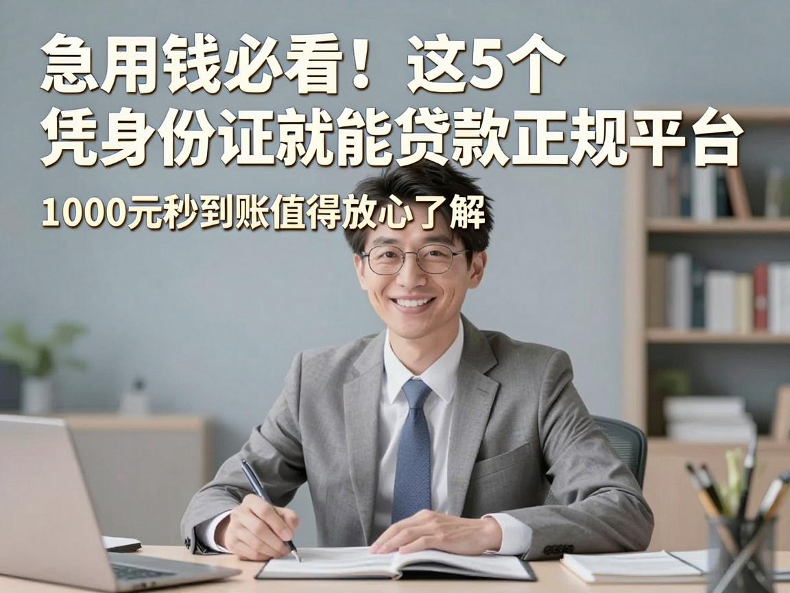 急用钱必看！这5个凭身份证就能贷款正规平台，1000元秒到账值得放心了解