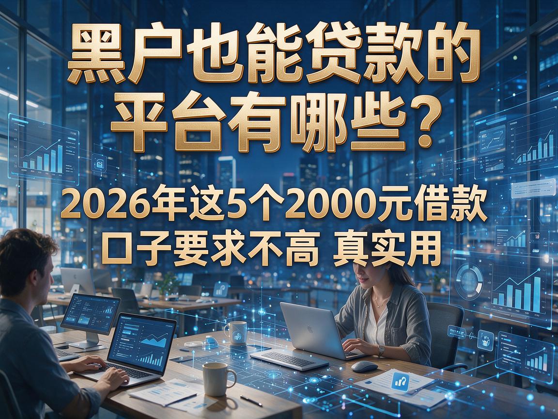 黑户也能贷款的平台有哪些？2026年这5个2000元借款口子要求不高真实用