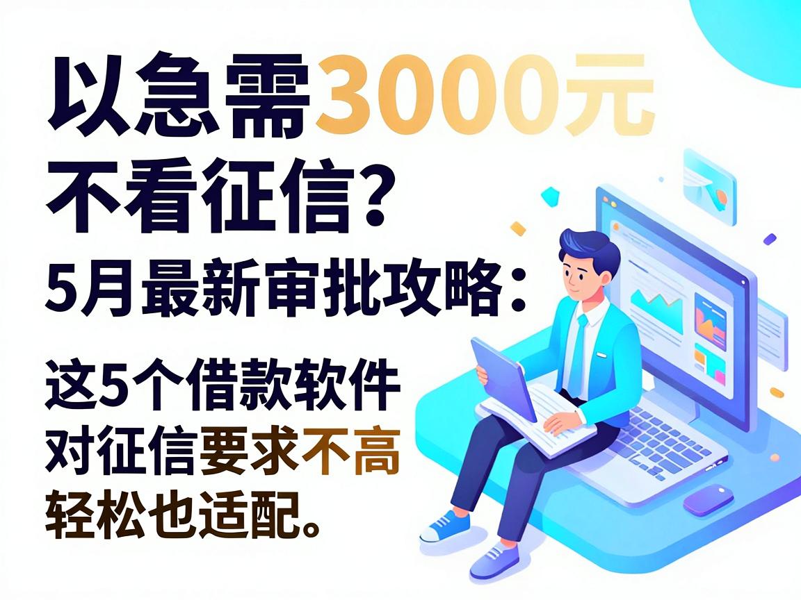急需3000元且不看征信?5月最新审批攻略:这5个借款软件对征信要求不高,20000元也能轻松适配