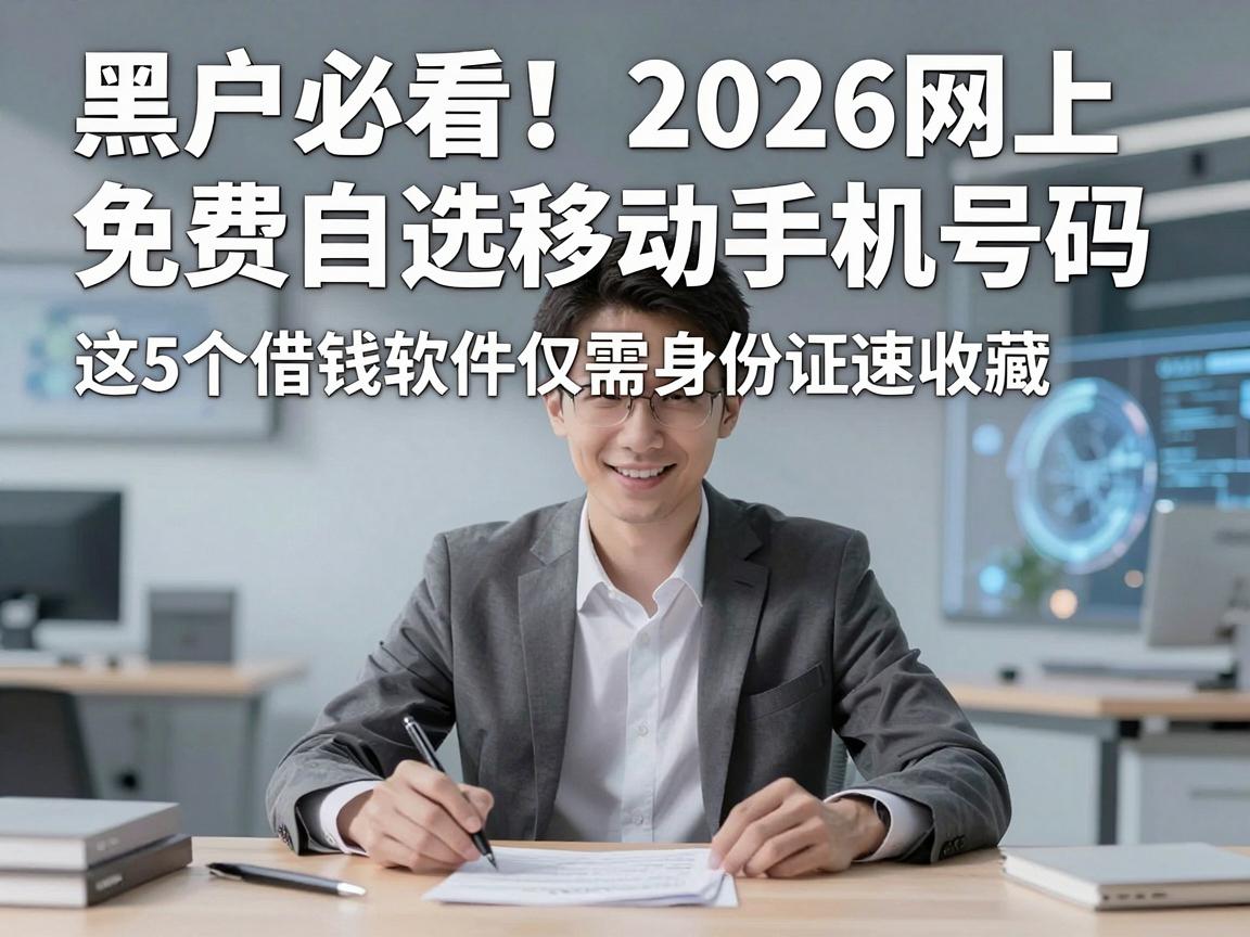 黑户必看！2026网上免费自选移动手机号码，这5个借钱软件仅需身份证速收藏