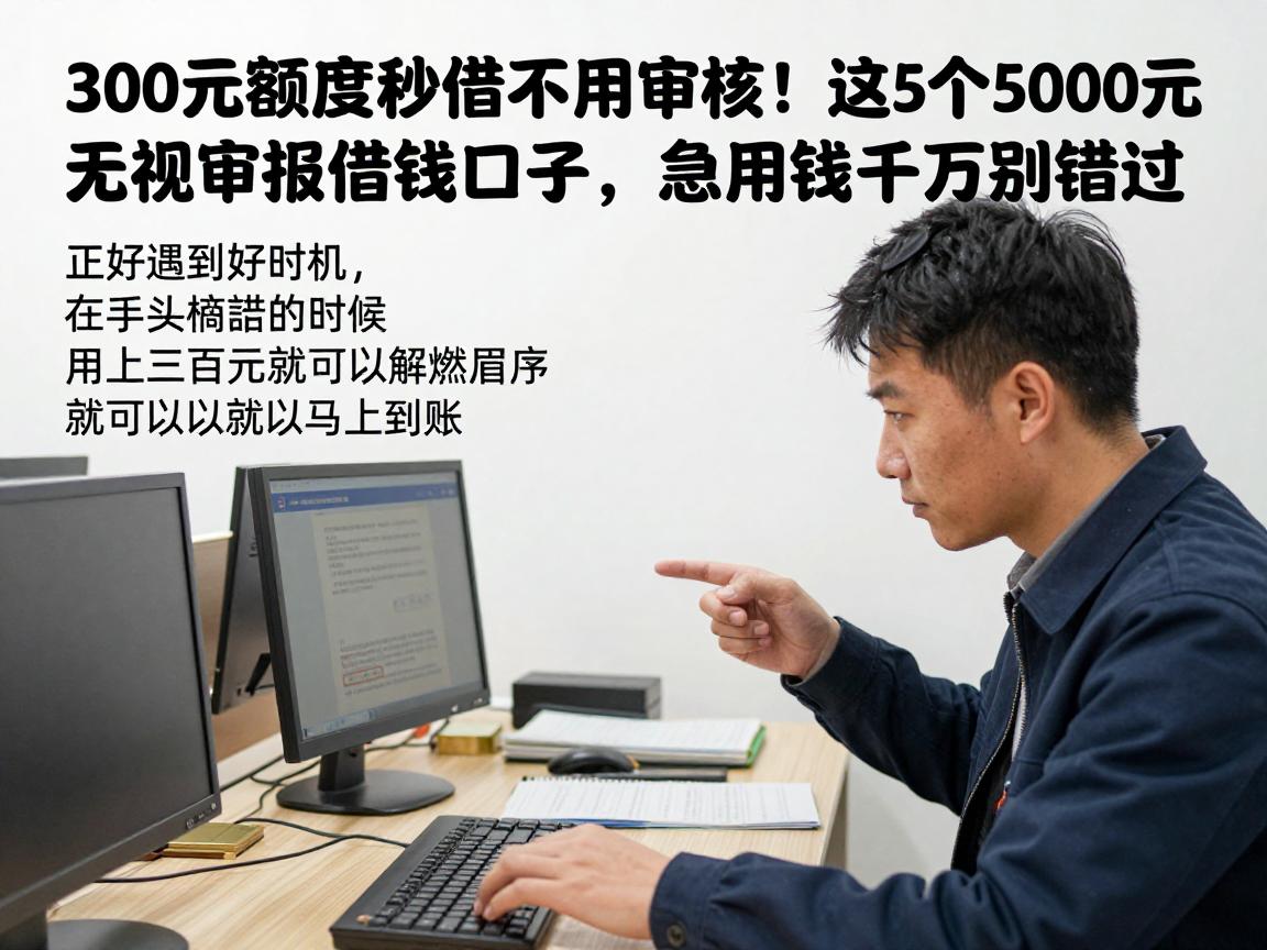 300元额度秒借不用审核！这5个5000元无视审核借钱口子，急用钱千万别错过