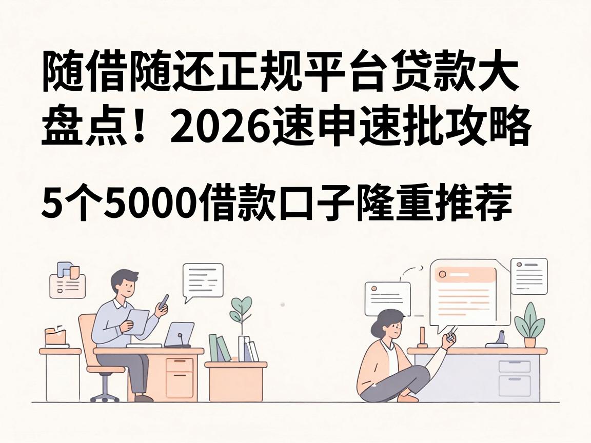 随借随还正规平台贷款大盘点！2026速申速批攻略，5个5000借款口子隆重推荐