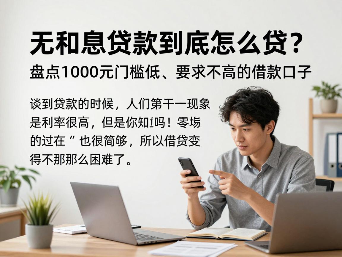 无利息贷款到底怎么贷？今日热门！盘点1000元门槛低、要求不高的借款口子