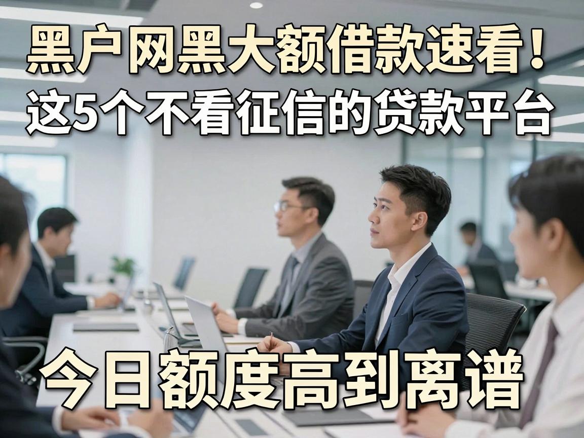 黑户网黑大额借款速看！这5个不看征信的贷款平台，今日额度高到离谱