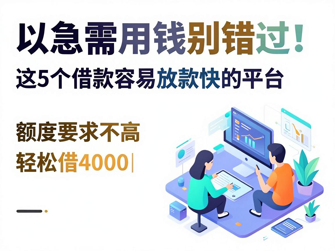 急需用钱别错过！这5个借款容易放款快的平台，额度要求不高轻松借4000