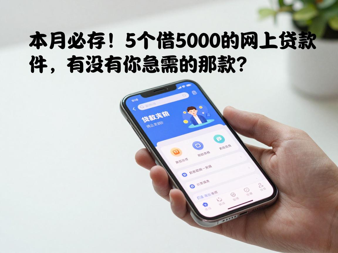 本月必存！5个能借5000的网上贷款软件，有没有你急需的那款？