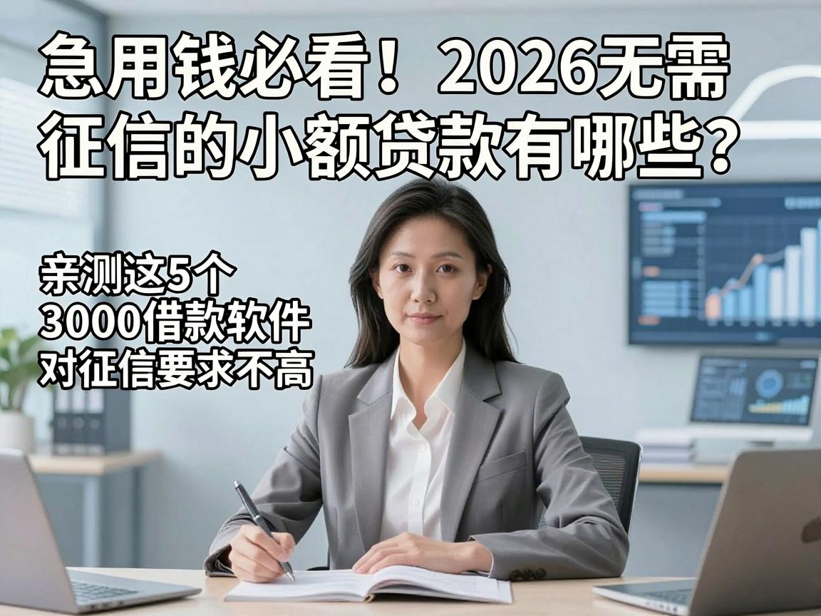 急用钱必看！2026无需征信的小额贷款有哪些？亲测这5个3000借款软件对征信要求不高
